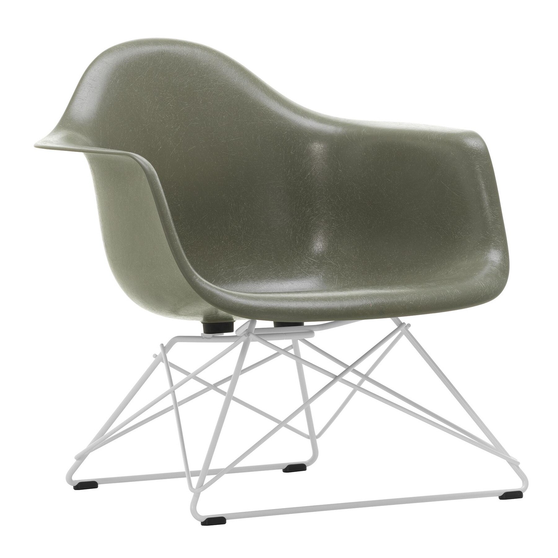 Eames Fiberglass Armchair LAR White Base