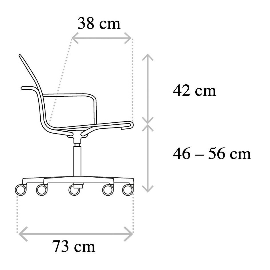 D1 Office Chair with Armrests & Castors Frame