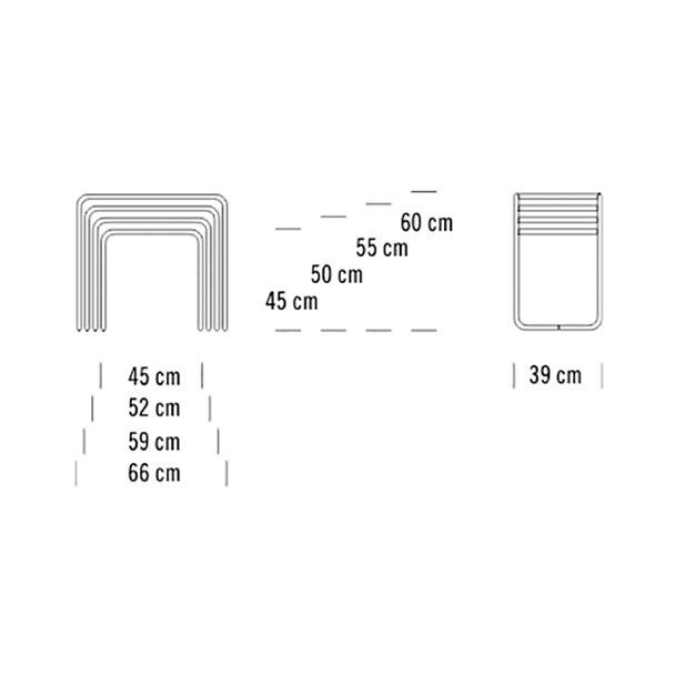 B 9 Pure Materials Side Table Set of 4 Walnut