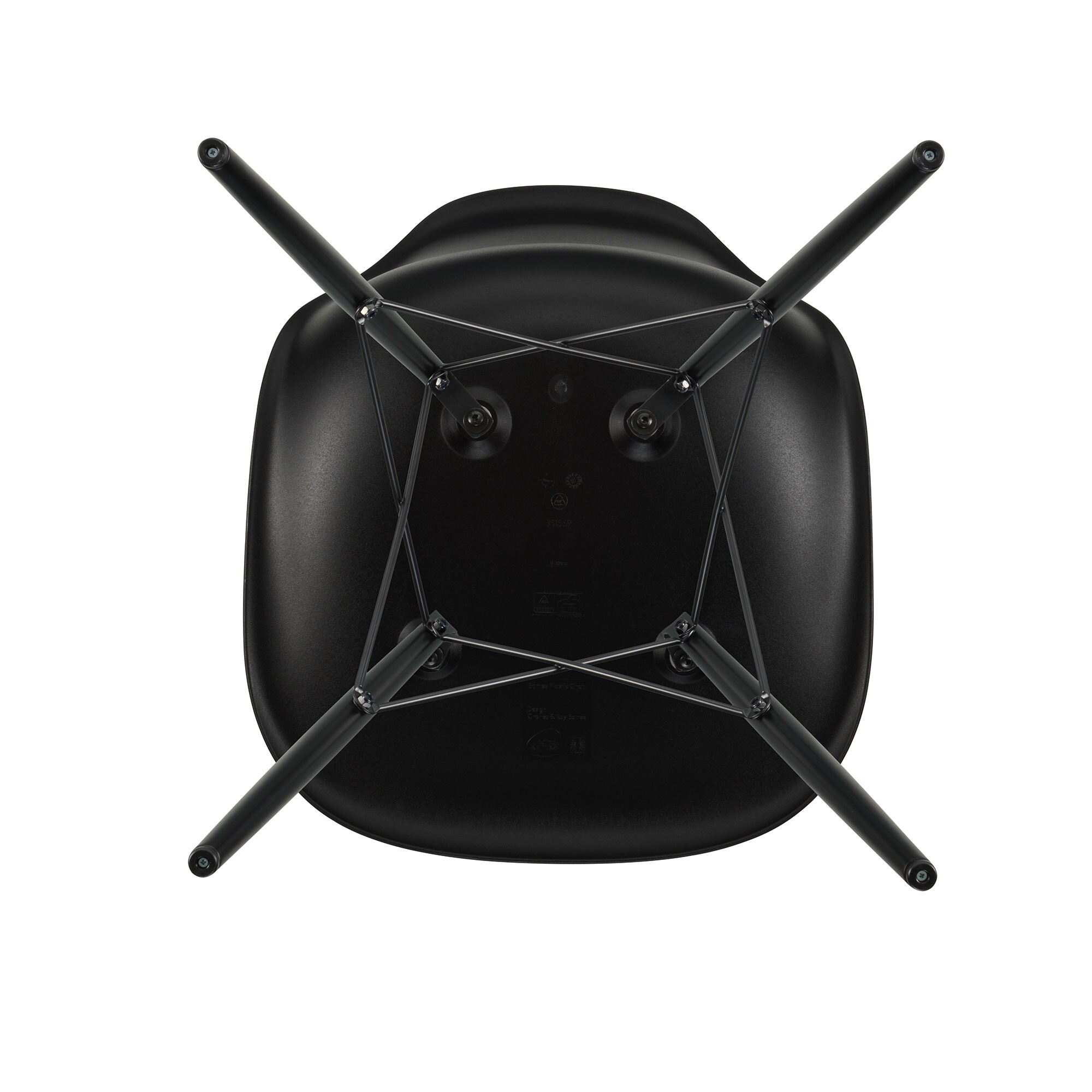 Eames Plastic Side Chair DSW RE Black Maple Base