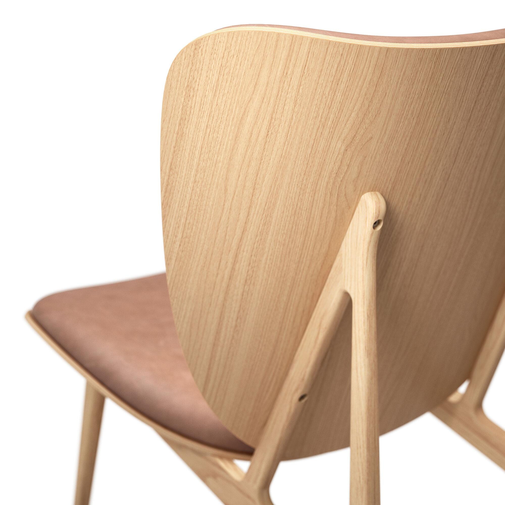 Elephant Lounge Chair Leather Natural Oak Frame