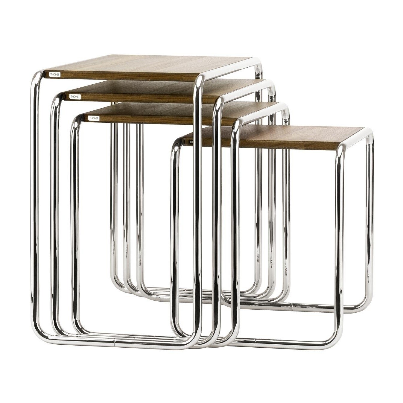 B 9 Pure Materials Side Table Set of 4 Walnut