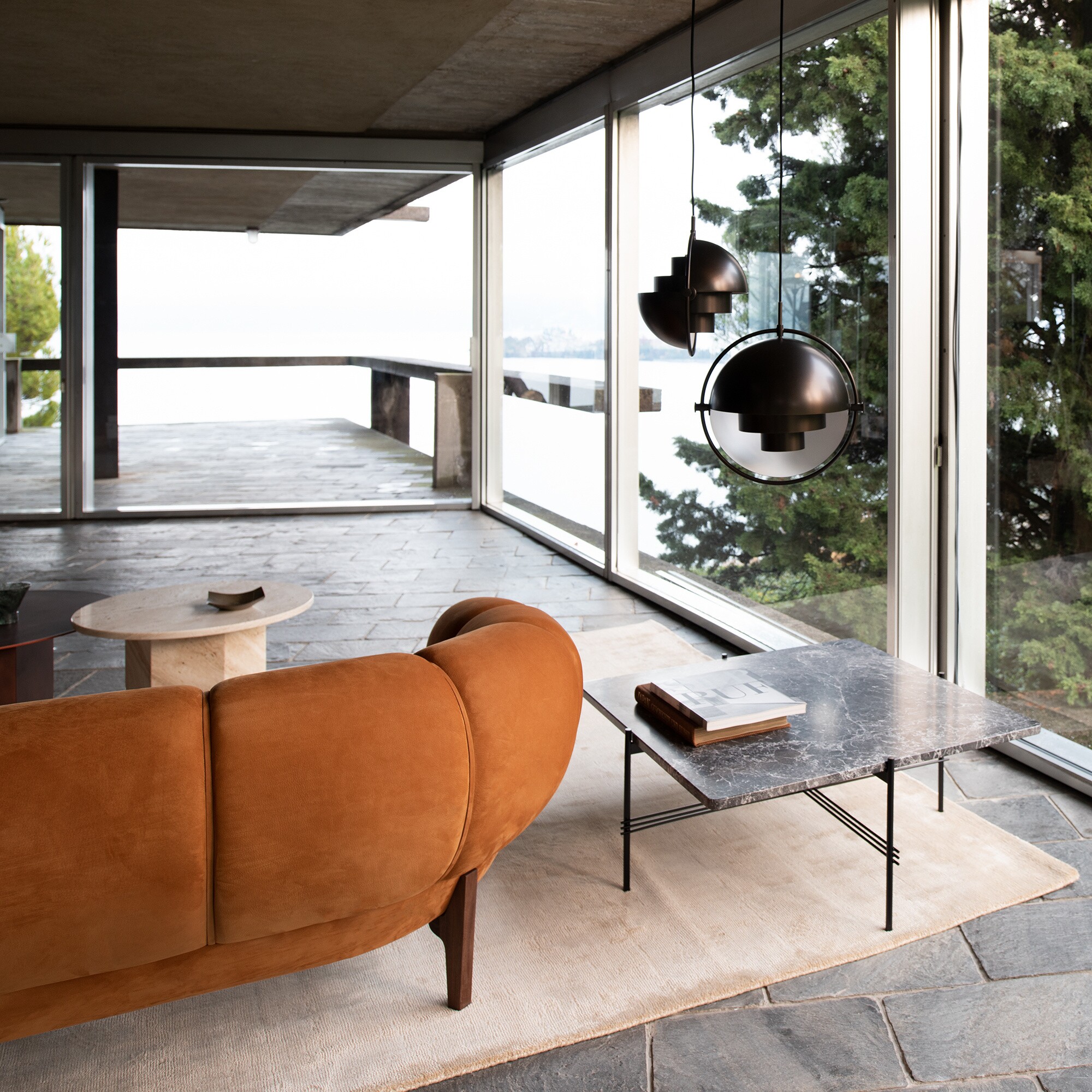 Multi-Lite Suspension Lamp Ø25.5cm Frame Black Brass