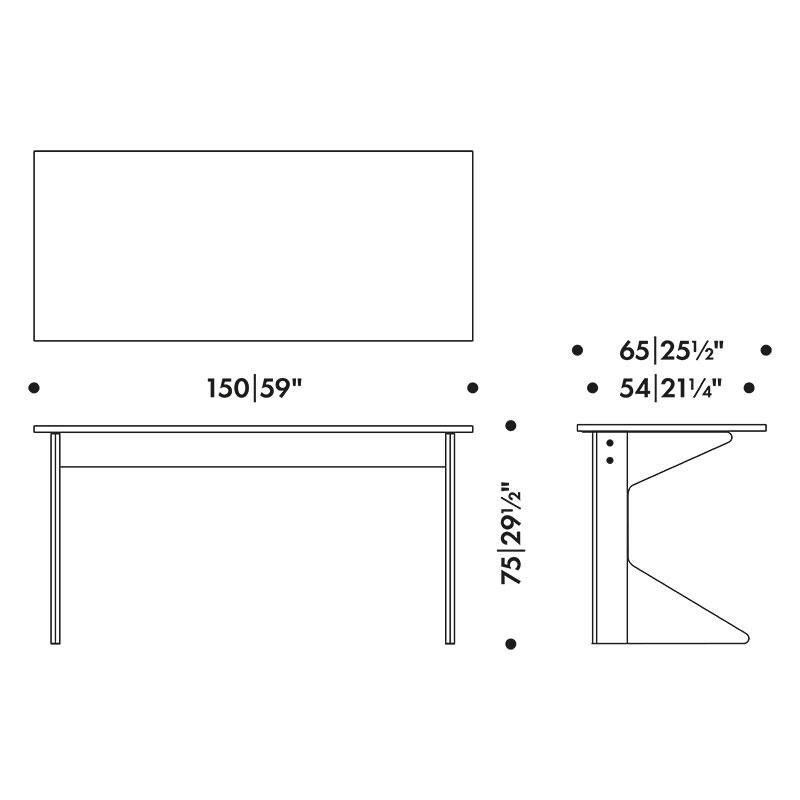 Kaari REB005 Desk Clear Lacquered Oak
