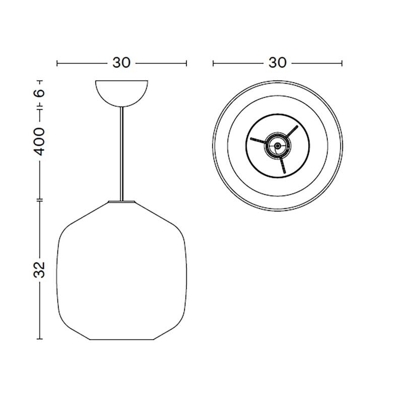 Buoy Glass Suspension Lamp Ø 30cm