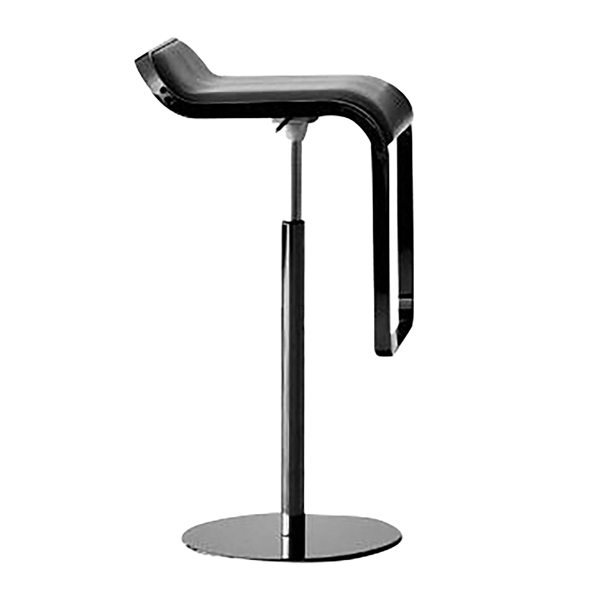 LEM S80 Bar Stool Frame Black Seat Leather