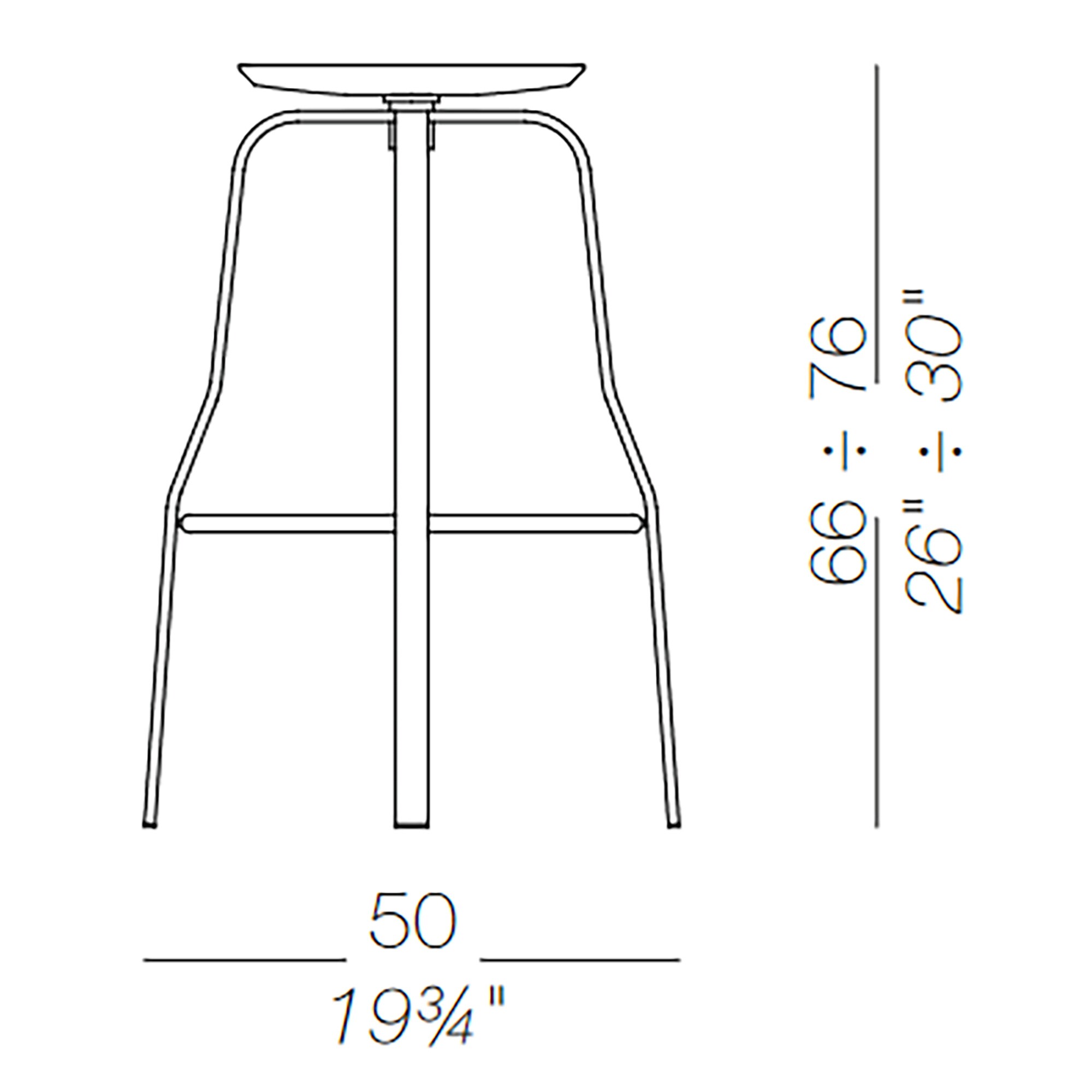 Giro S106 Stool Seat Stainless Steel 66-76cm