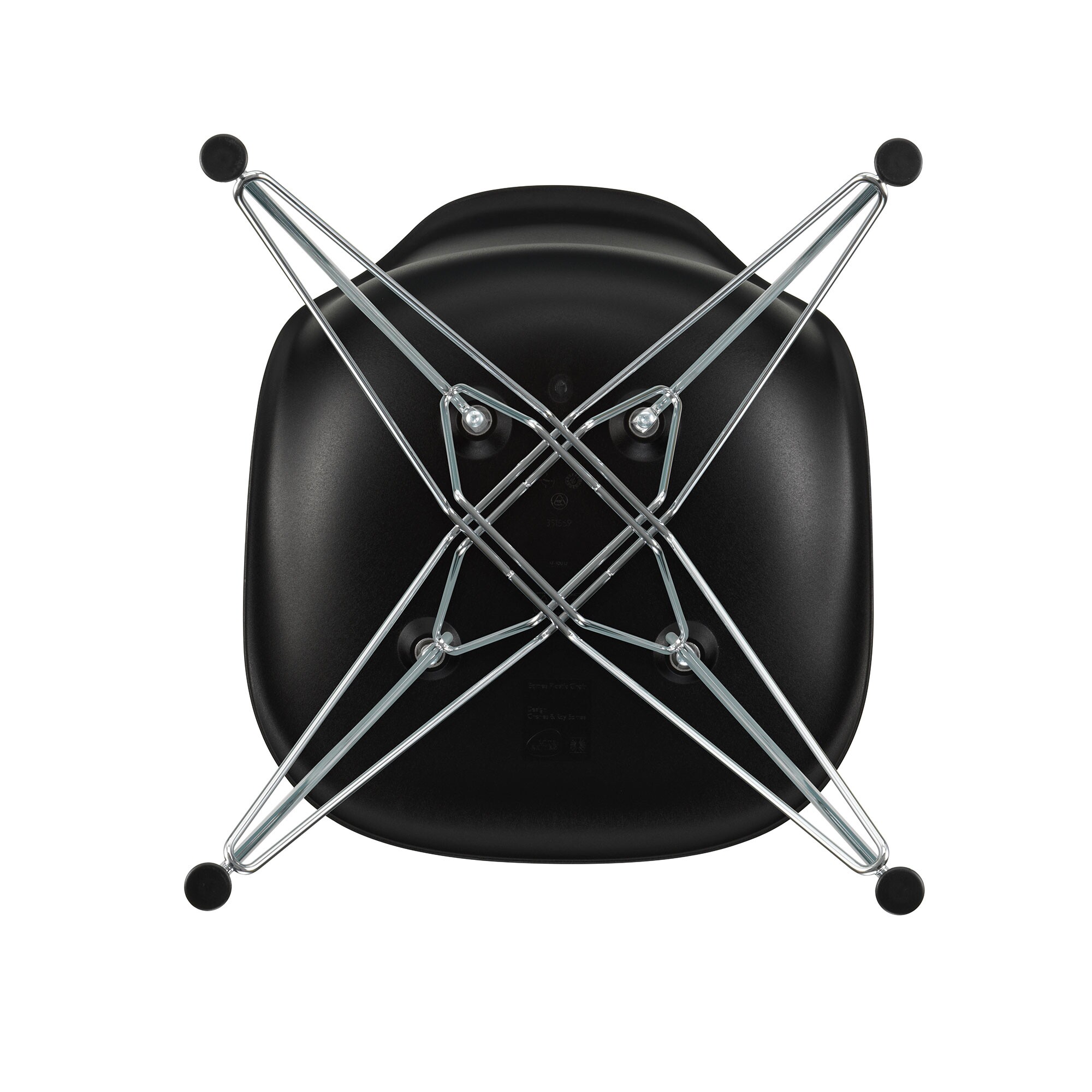 Eames Plastic Side Chair DSR RE Chromed Base