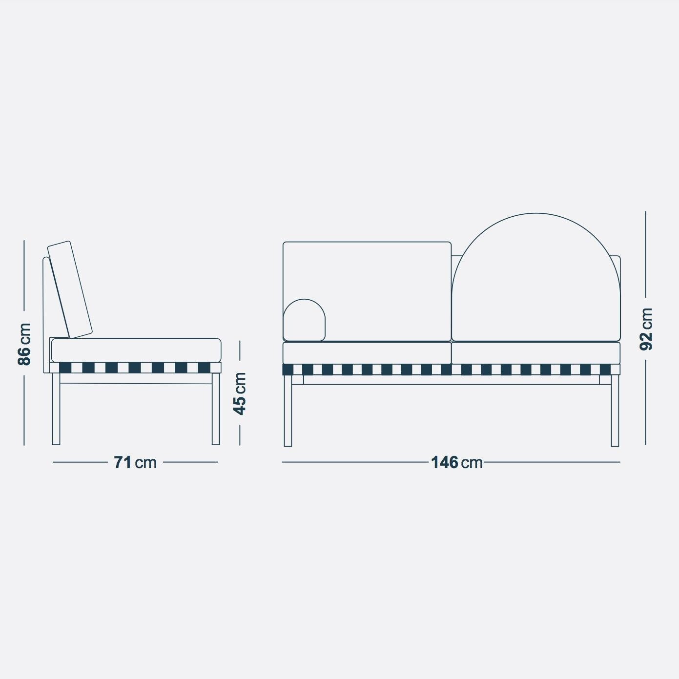 Grid 2-Seater Sofa Frame Walnut