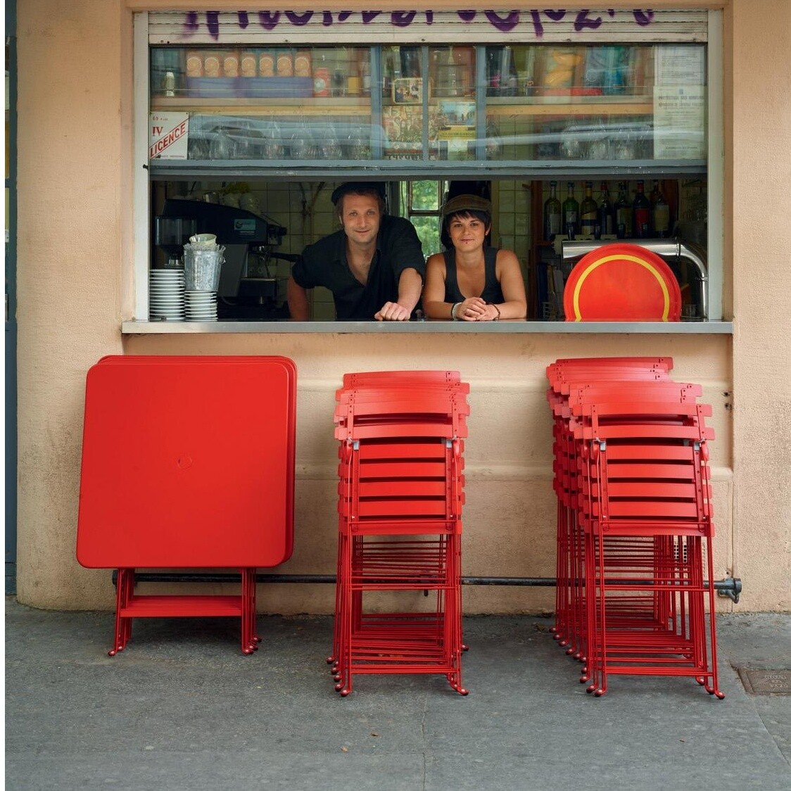 Bistro Metall Folding Chair Set of 4