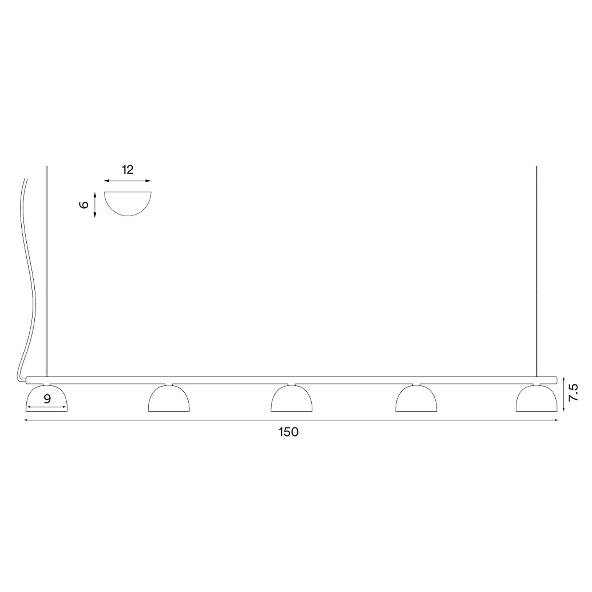 Blush Rail 5 LED Suspension Lamp