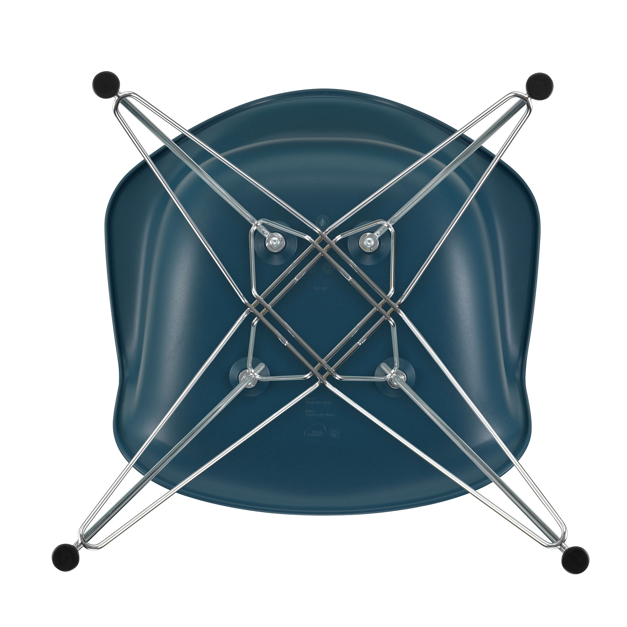 Eames Plastic Armchair DAR RE Chromed Base