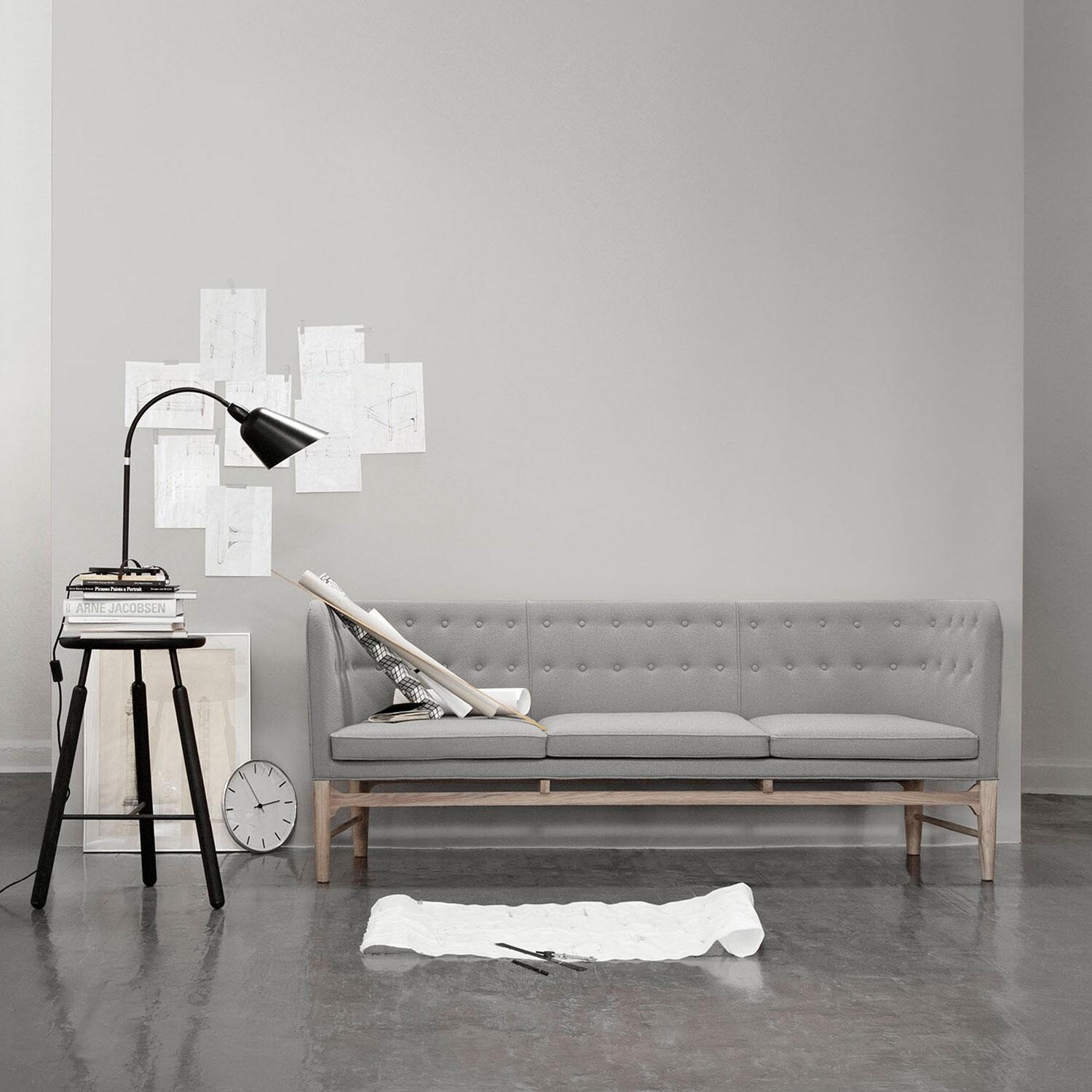 Mayor AJ5 3-Seater Sofa Oak Base