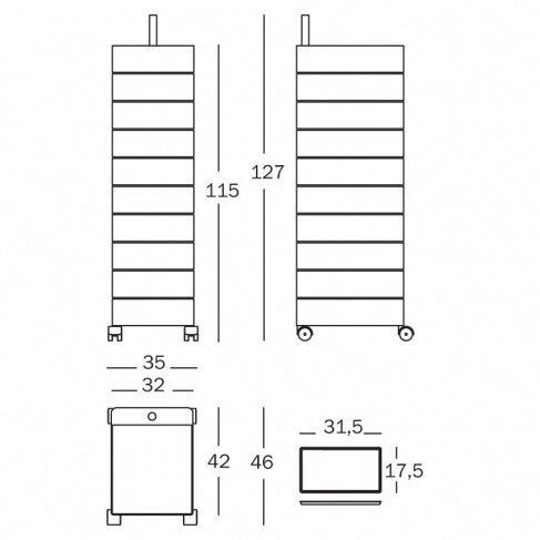 360° Container With Wheels H 127cm