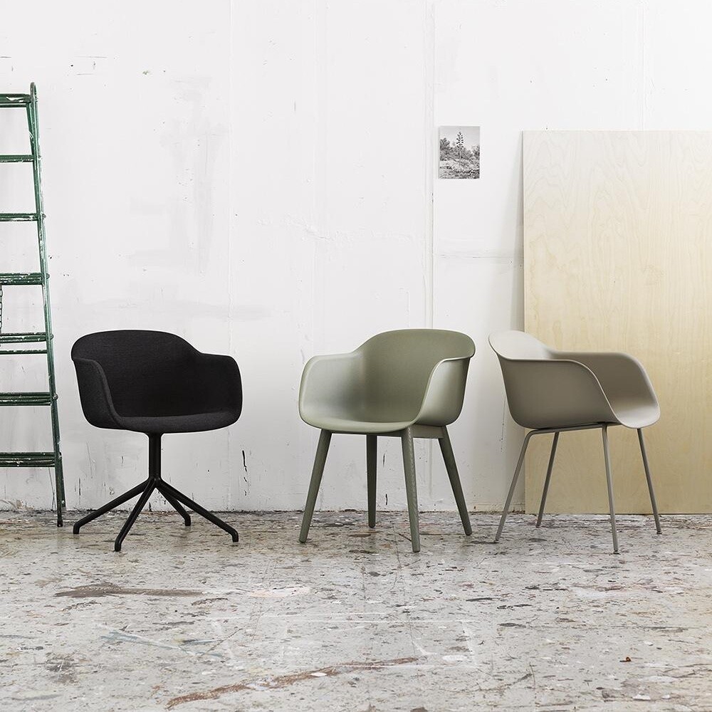 Fiber Chair Armchair Wood Base Recycled