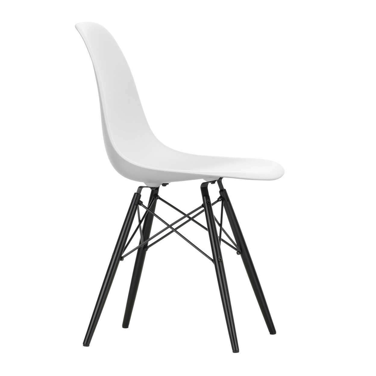 Eames Plastic Side Chair DSW RE Black Maple Base