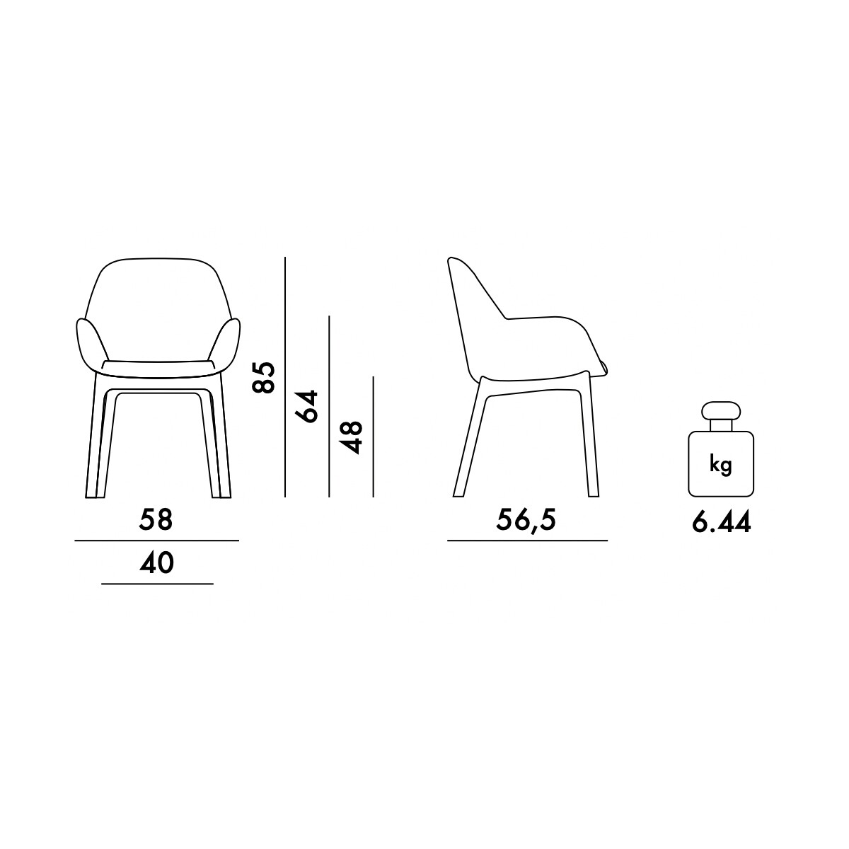 Clap Aquaclean Armchair Base Black