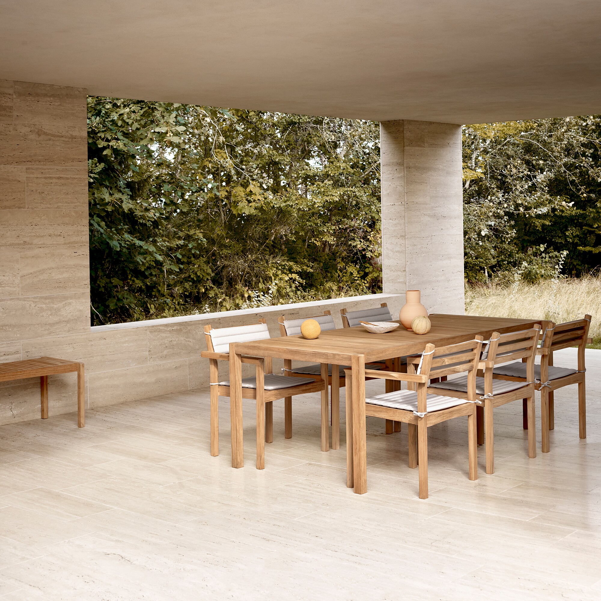 AH912 Outdoor Lounge Table/ Garden Bench 123.5x48.5cm