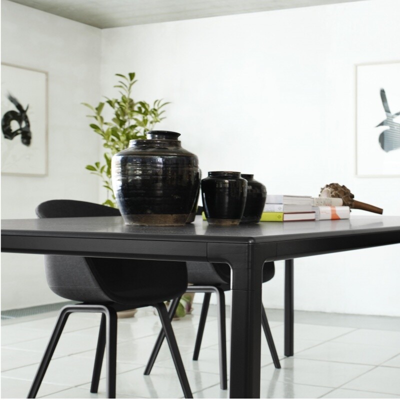 About a Chair AAC 23 Armchair Upholstered Black Oak Base