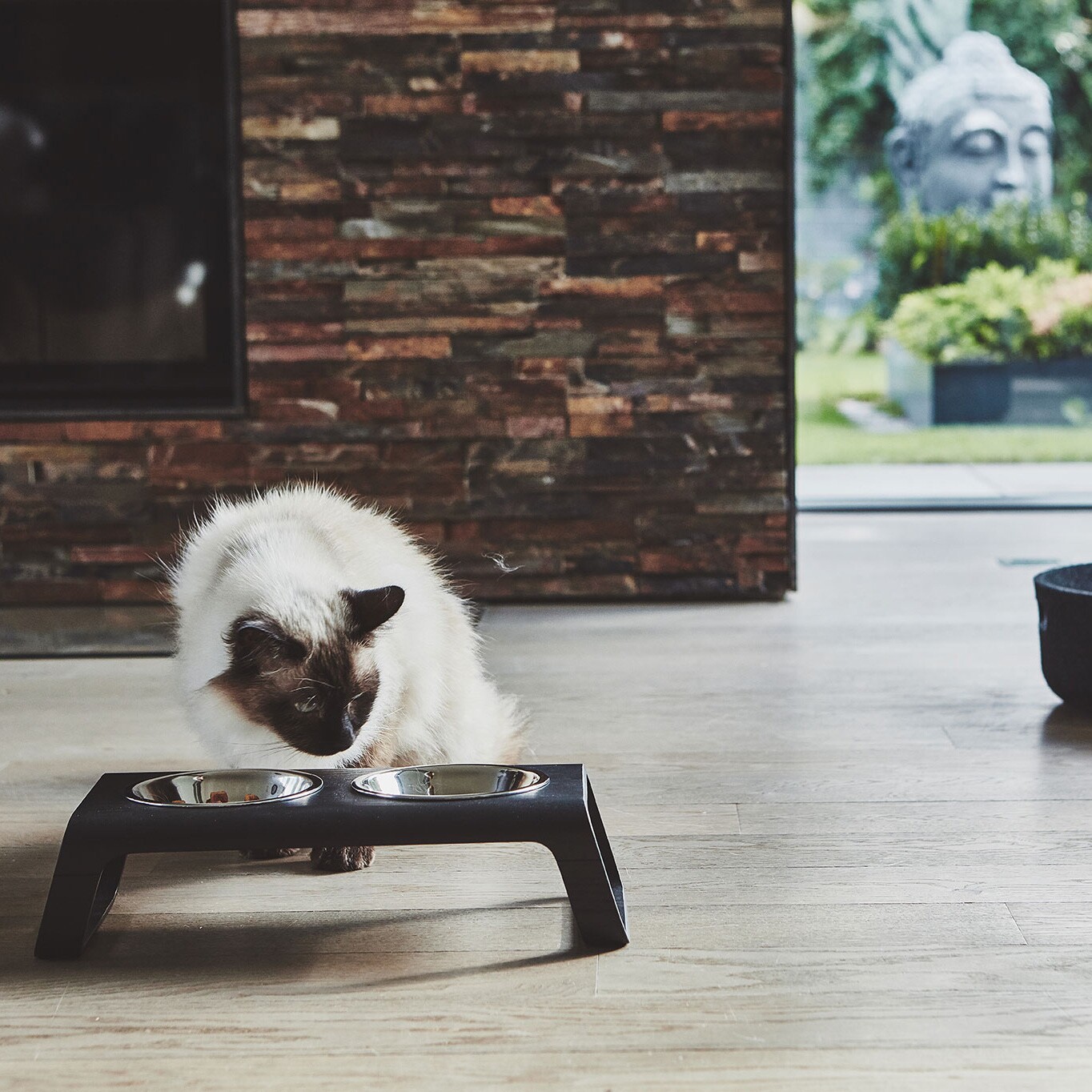 Desco Cat Bowl Stand S Wood