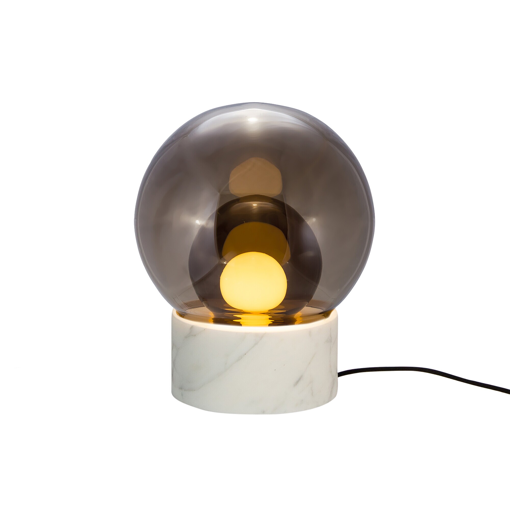 Boule Small Table Lamp Pedestal Marble