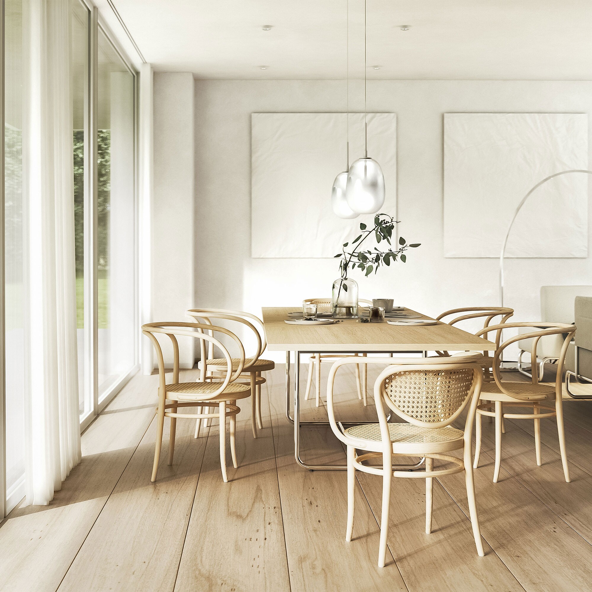 209 Pure Materials Armchair with Wickerwork