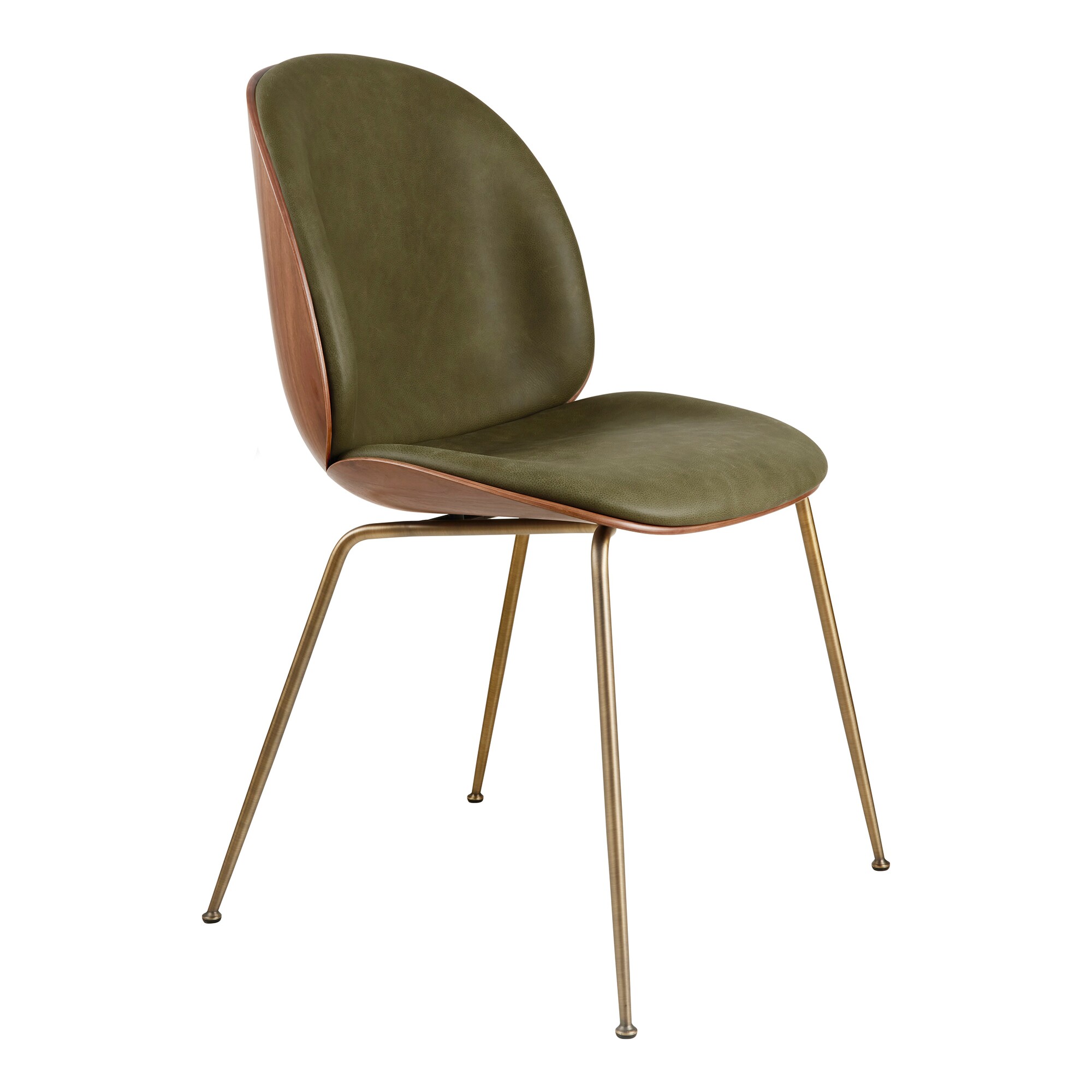Beetle 3D Veneer Dining Chair Leather Upholstered