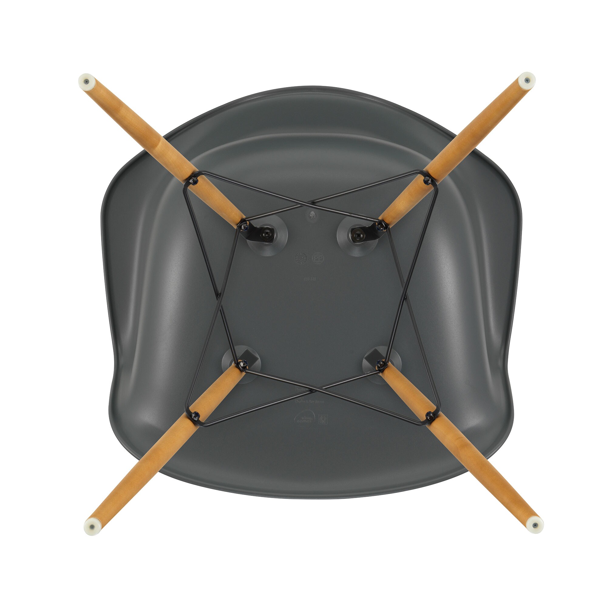 Eames Plastic Armchair DAW RE Golden Maple Base