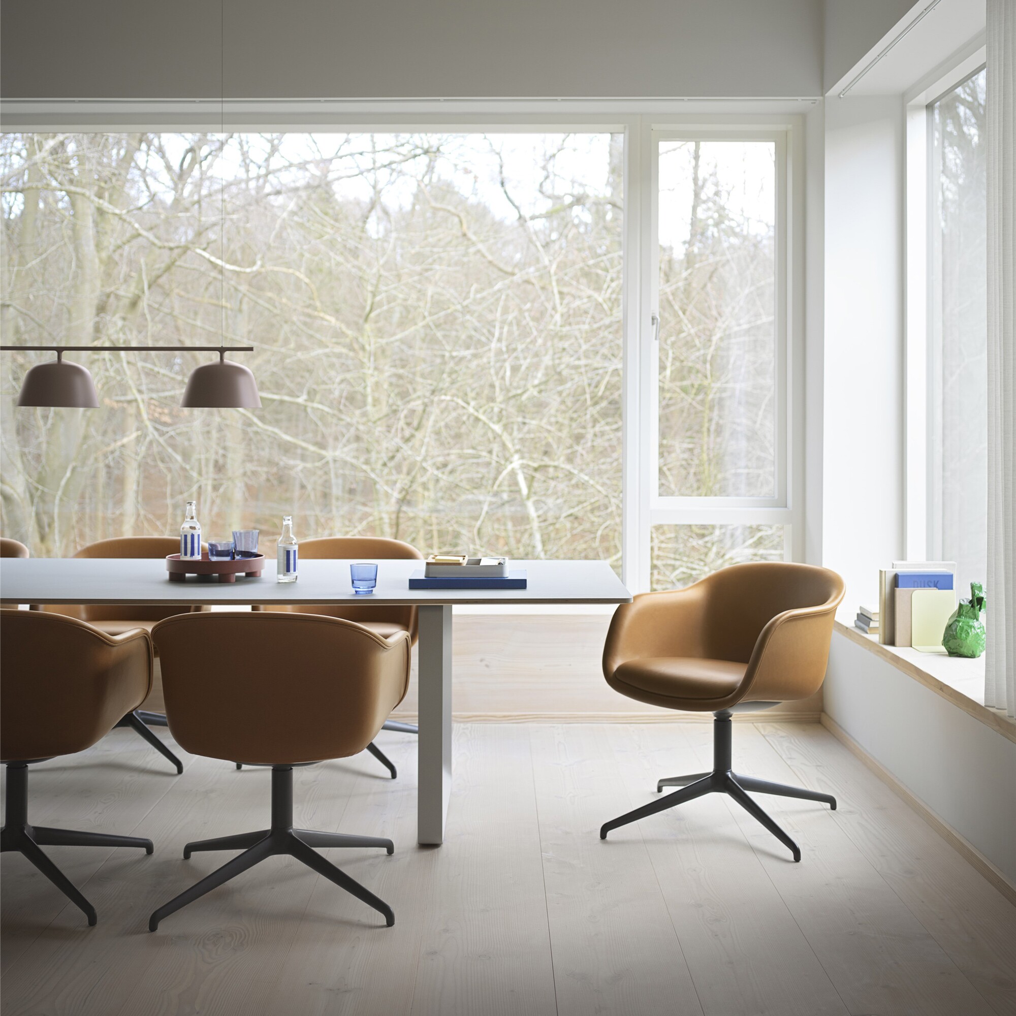 Fiber Conference Swivel upholstered Leather