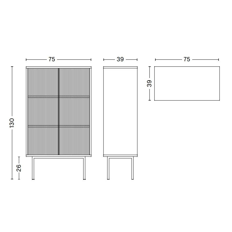 Colour Cabinet with Glass Doors
