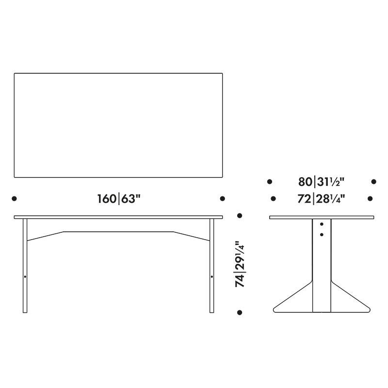 Kaari REB012 Table Black Oak 160x80cm
