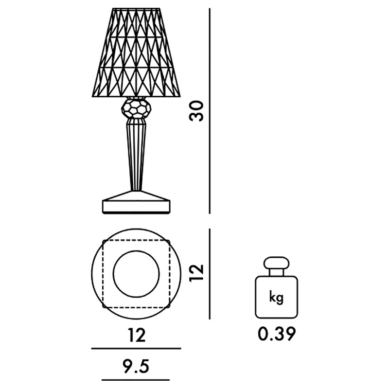 Battery LED Outdoor Table Lamp with Battery