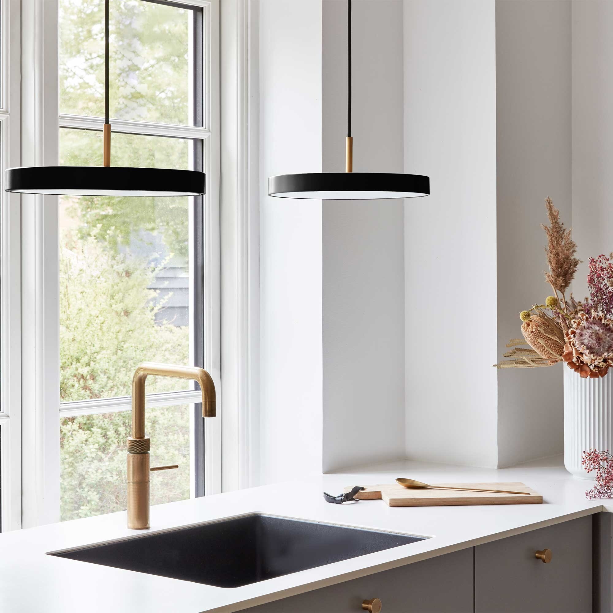 Asteria Mini LED Suspension Lamp Brass