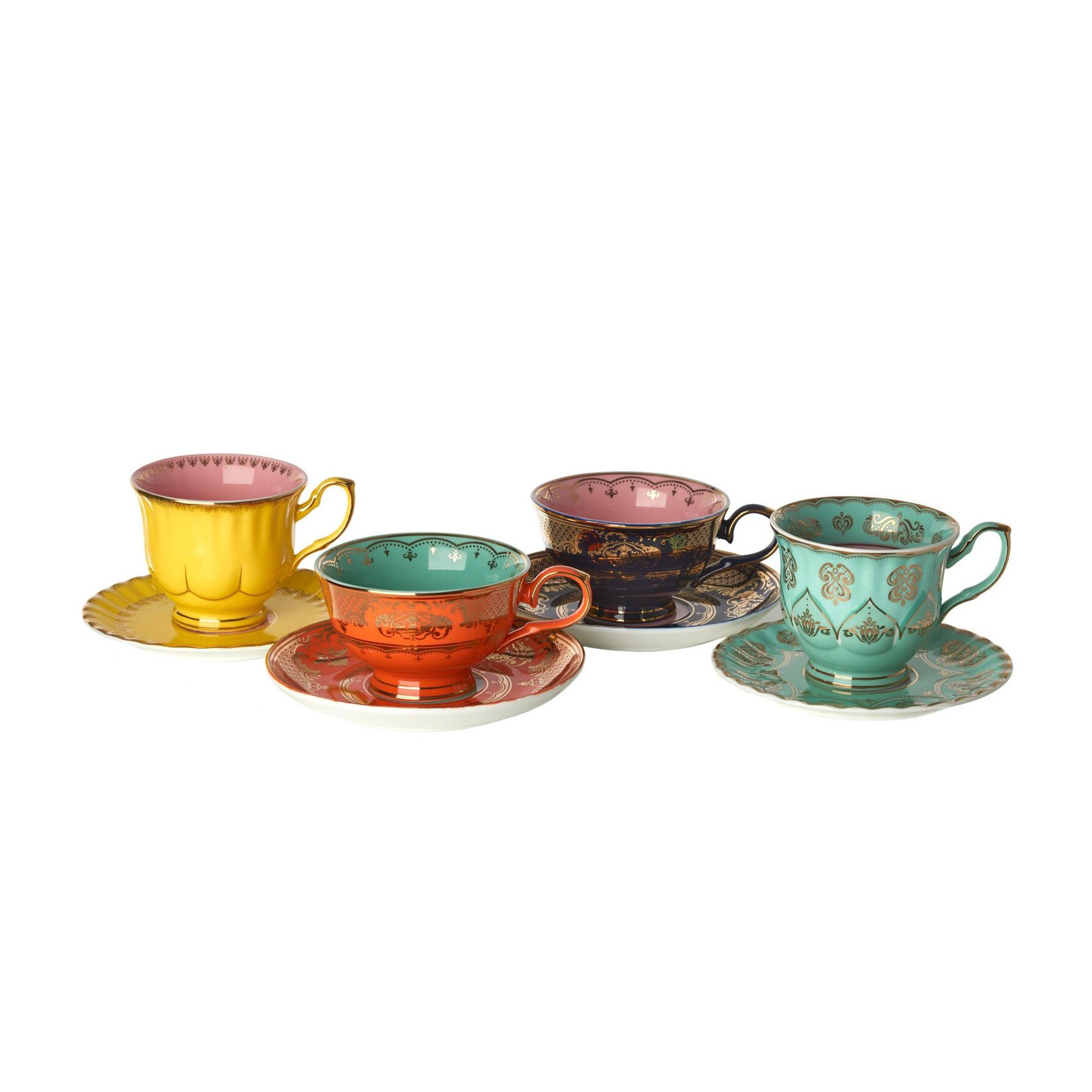 Grandpa Cup with Saucer Set of 4