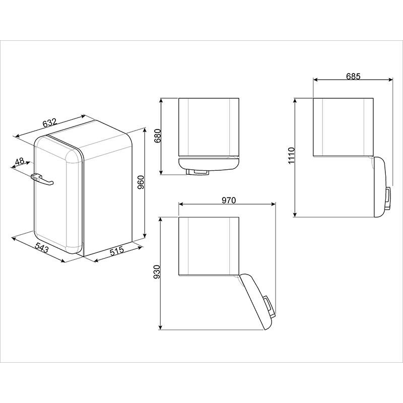 FAB10 Fridge with Freezer
