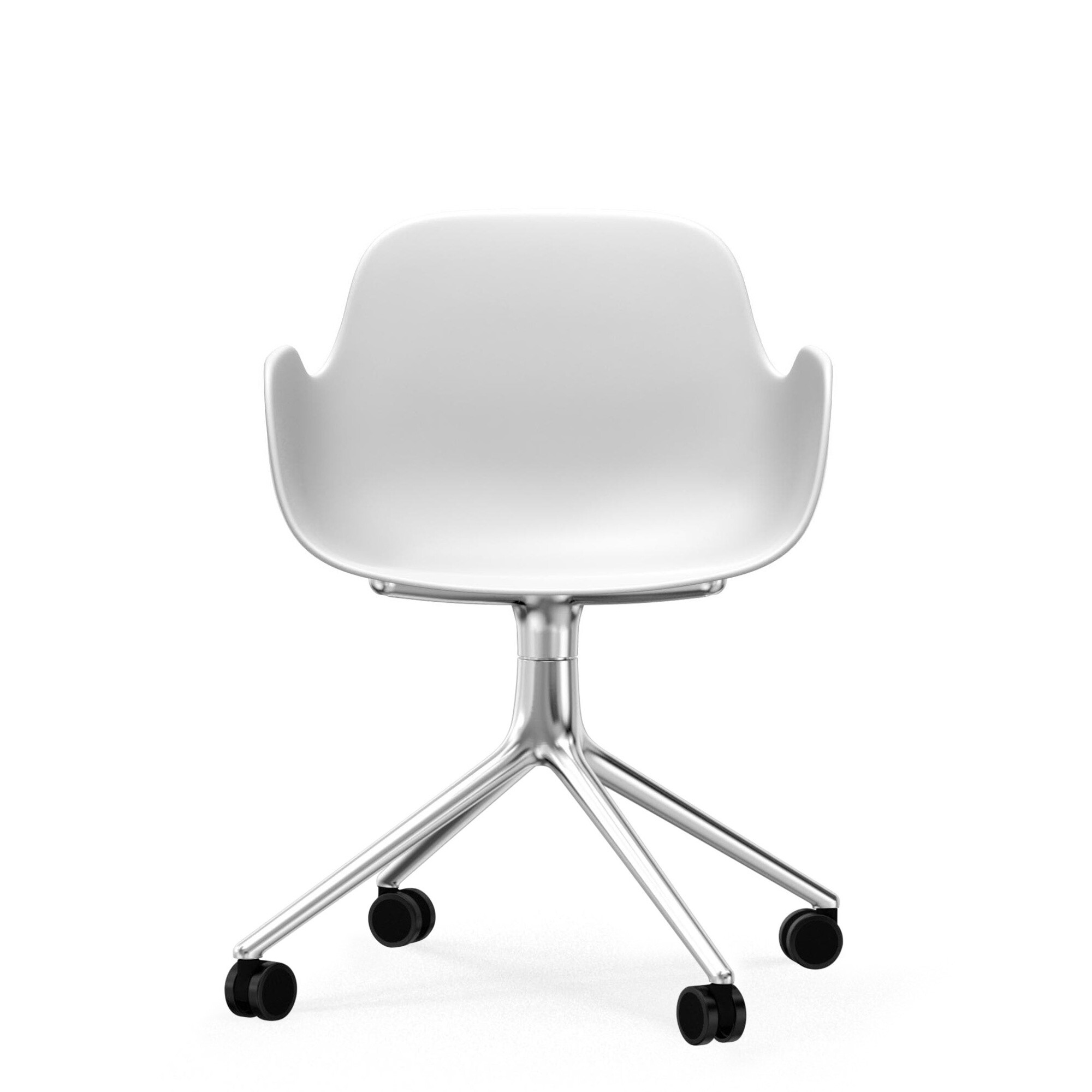 Form Swivelarmchair with Wheels 4W Aluminium Base