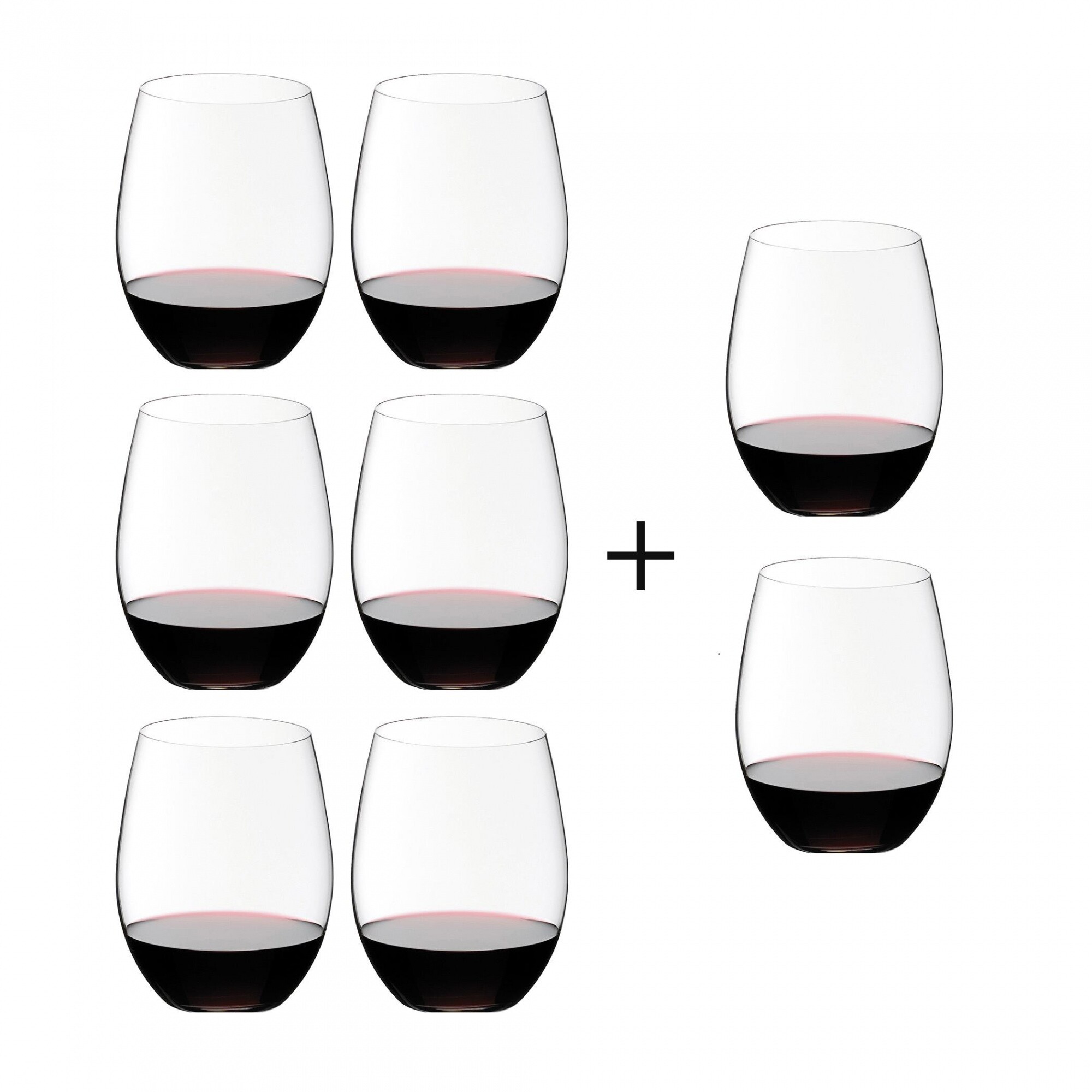 O Wine Cabernet/Merlot Wine Glass Gift Set 6+2 for free