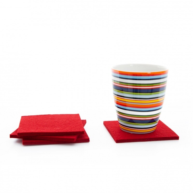 Glass Coaster Square Set of 4 9x9cm