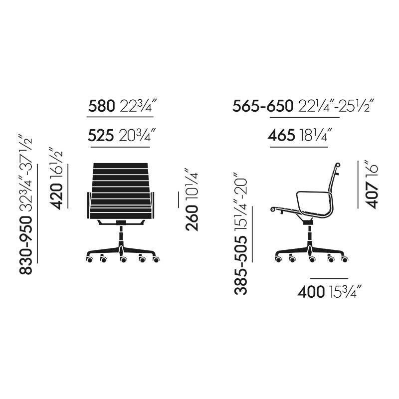 EA 117 Alu Chair Fabric Chromed Base