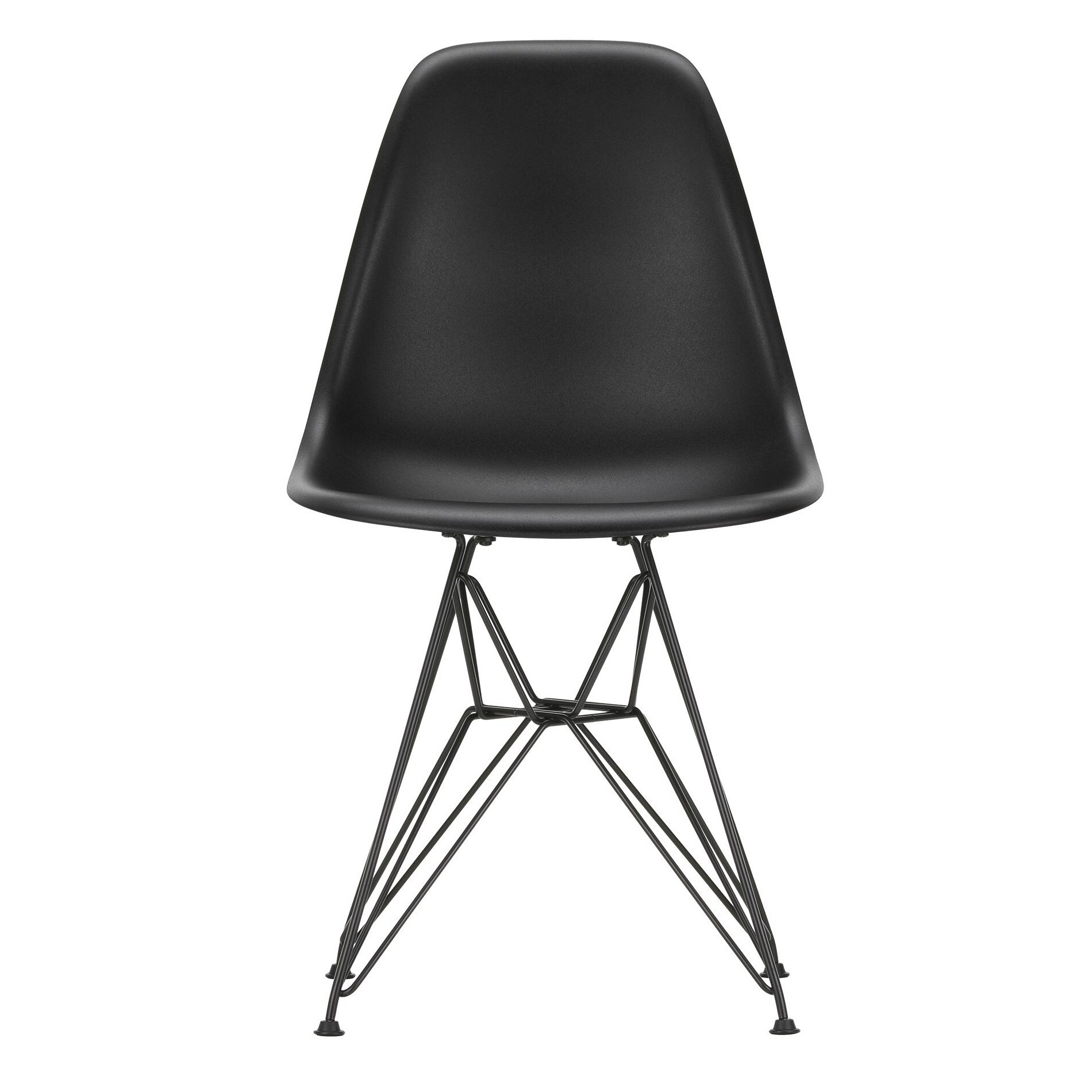 Eames Plastic Side Chair DSR RE Black Base Set of 4