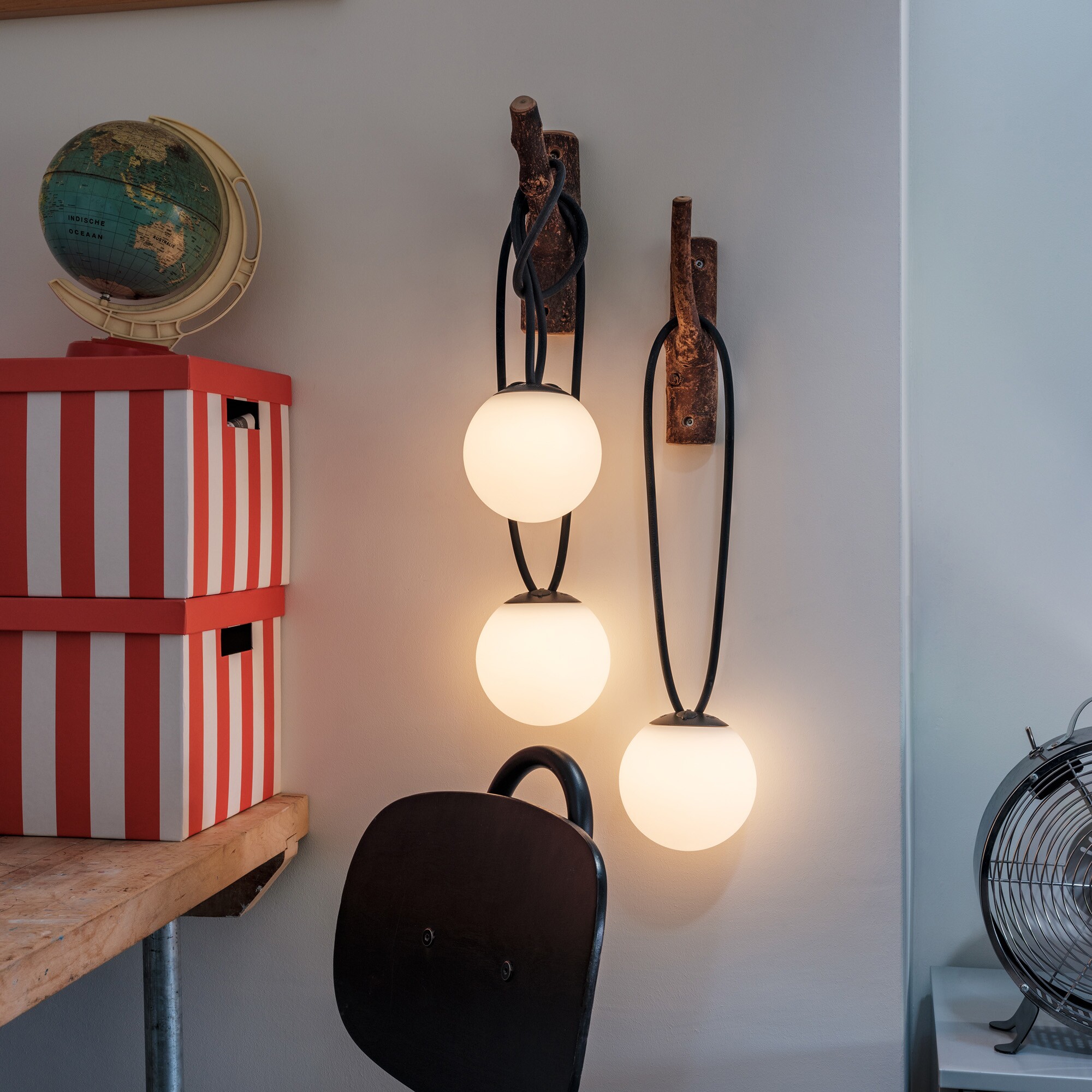 Bolleke Mini LED Hanging Lamp with Battery Set of 3