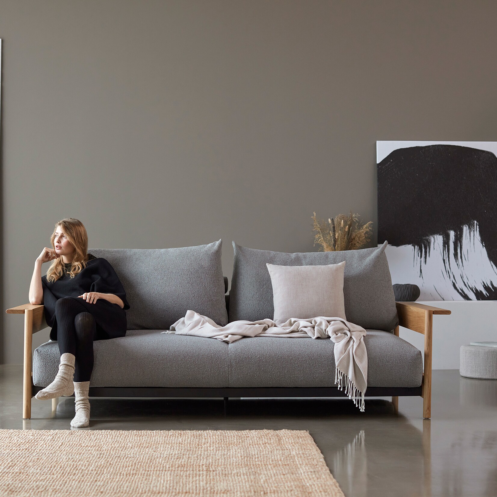 Malloy Wood Sofa Bed 230x118cm