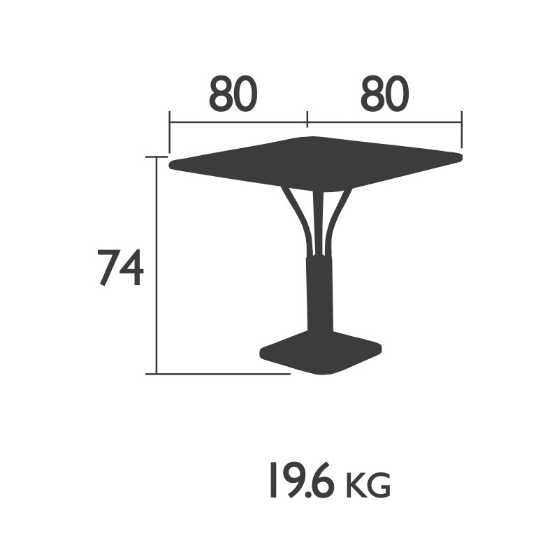 Luxembourg Garden Table 80x80x74cm