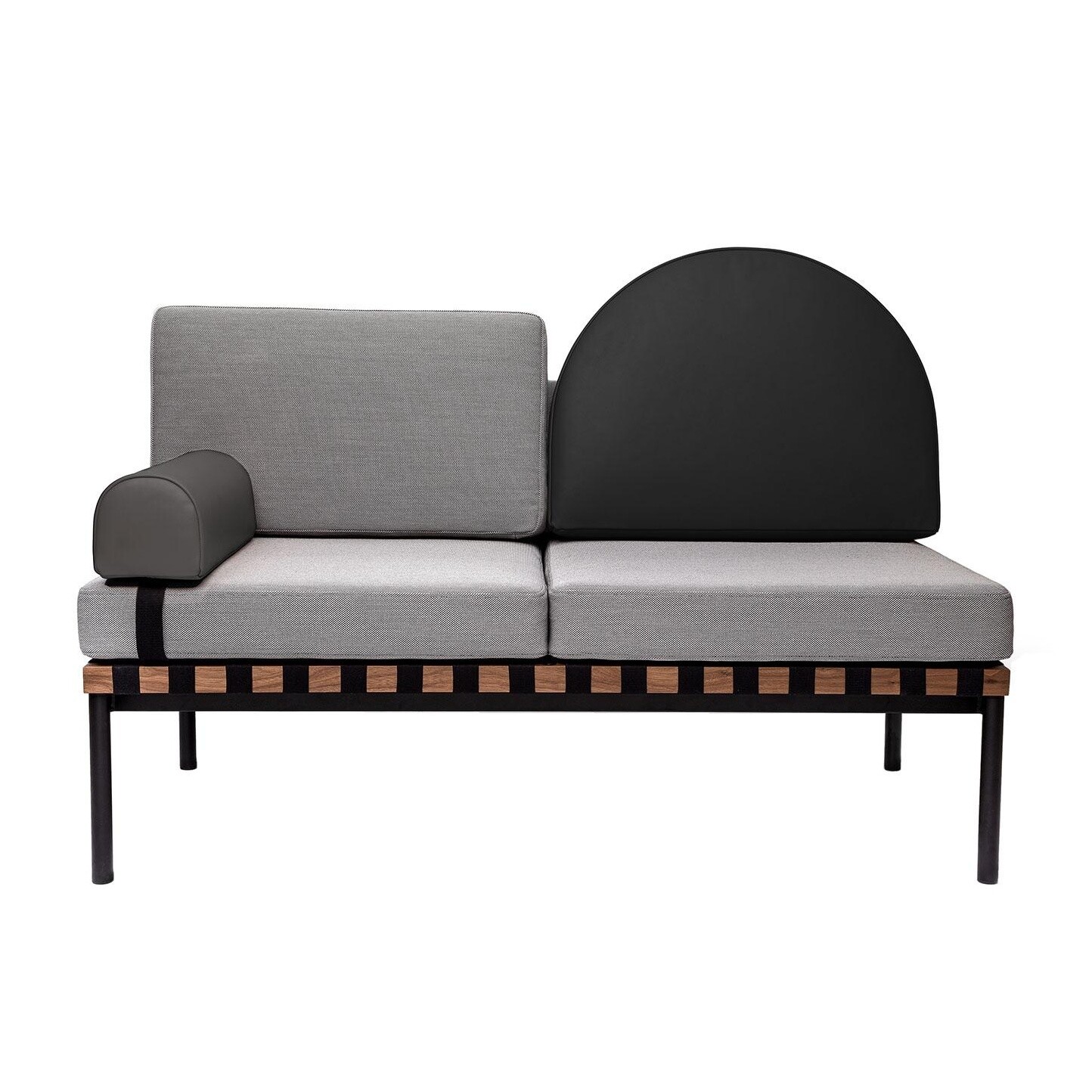 Grid 2-Seater Sofa Frame Walnut