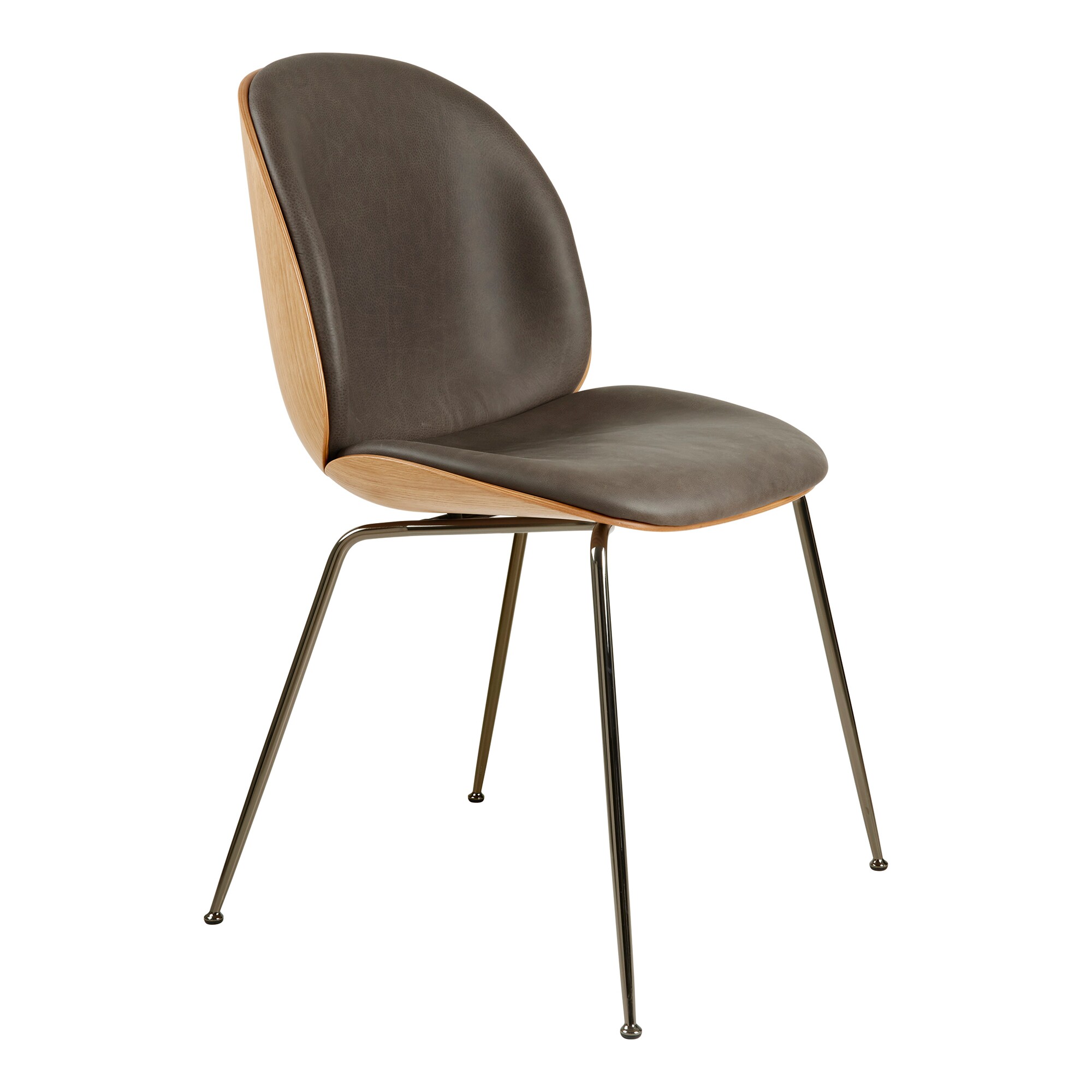 Beetle 3D Veneer Dining Chair Leather Upholstered