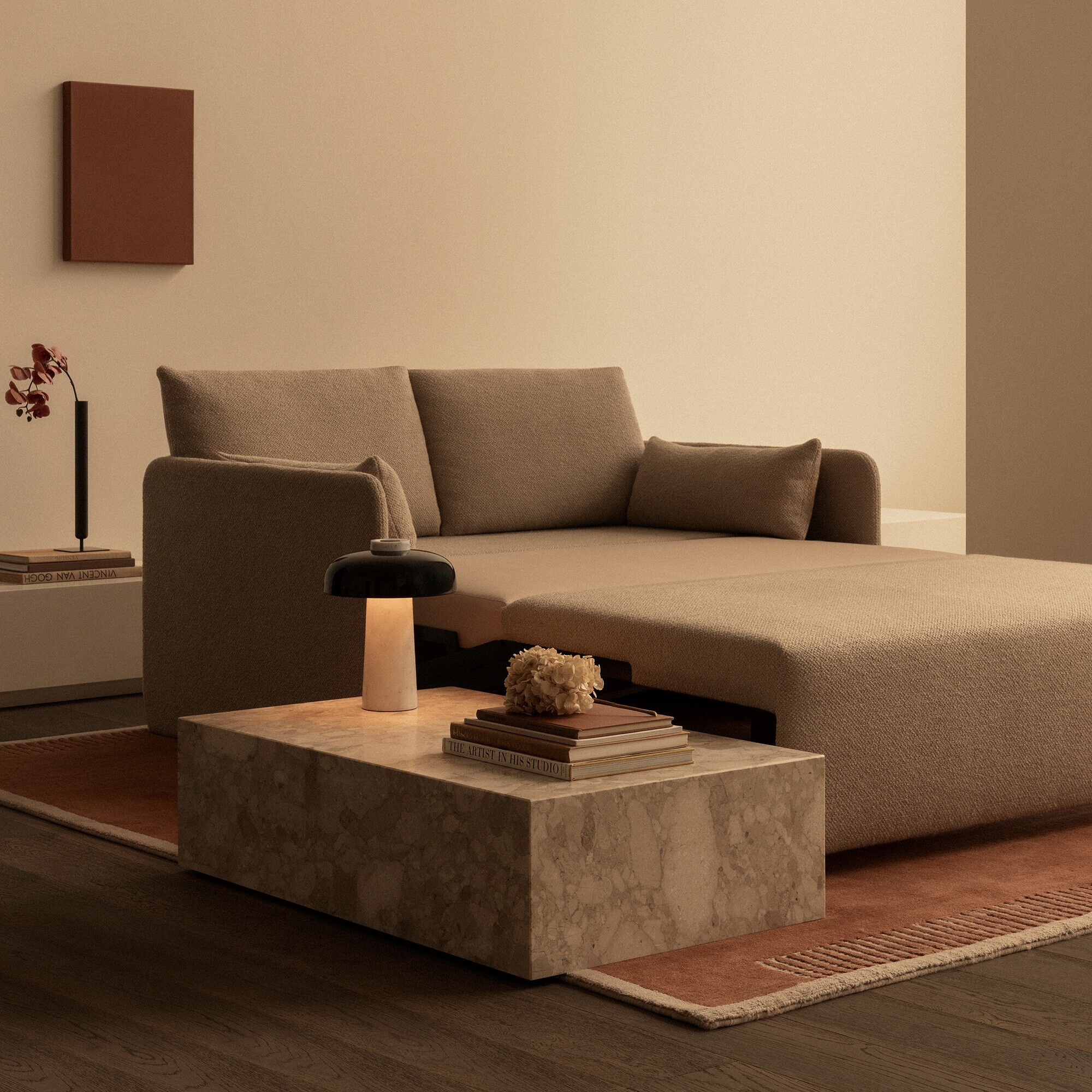 Offset 2-Seater Sofa Bed 145x105cm