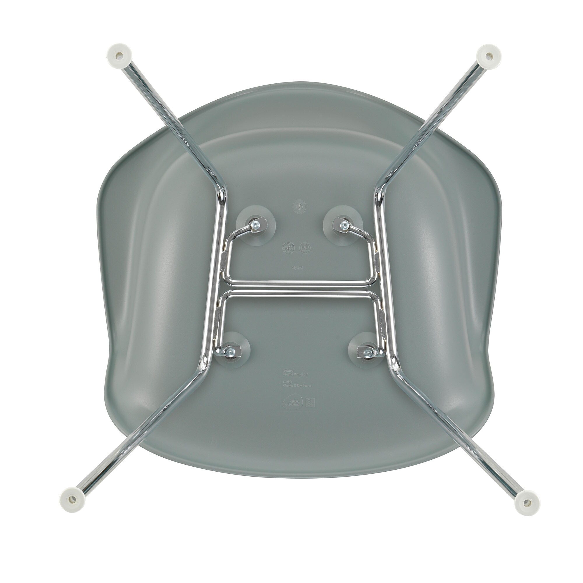 Eames Plastic Armchair DAX RE Chromed Base