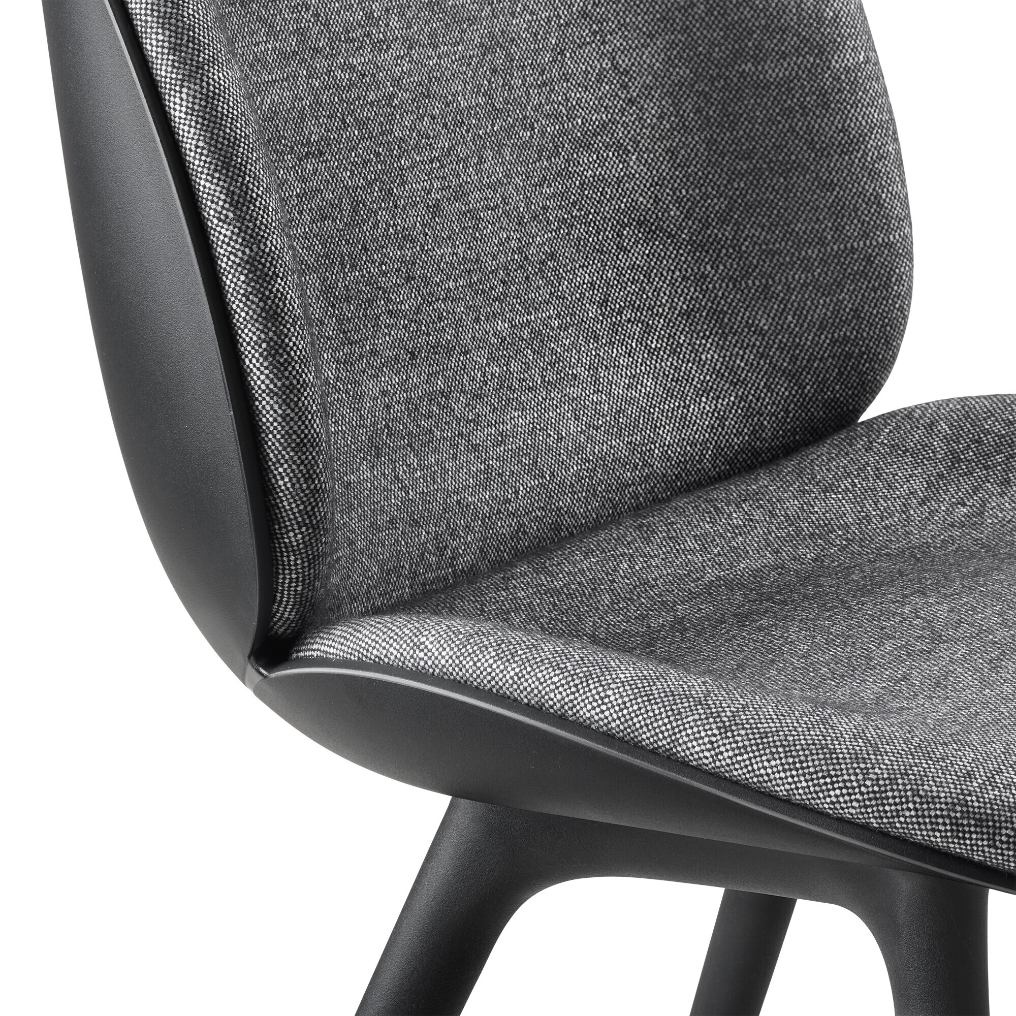 Beetle Dining Chair Front Upholstered Base Plastic