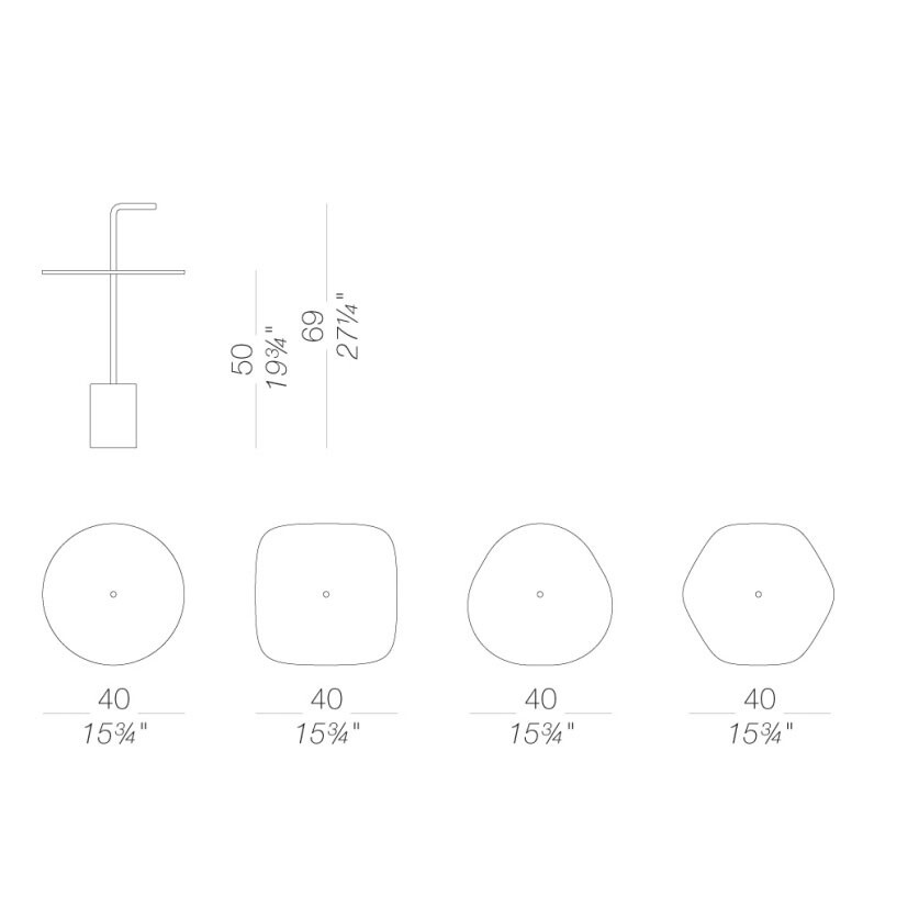 Jey T41 Side Table with Handle H50cm