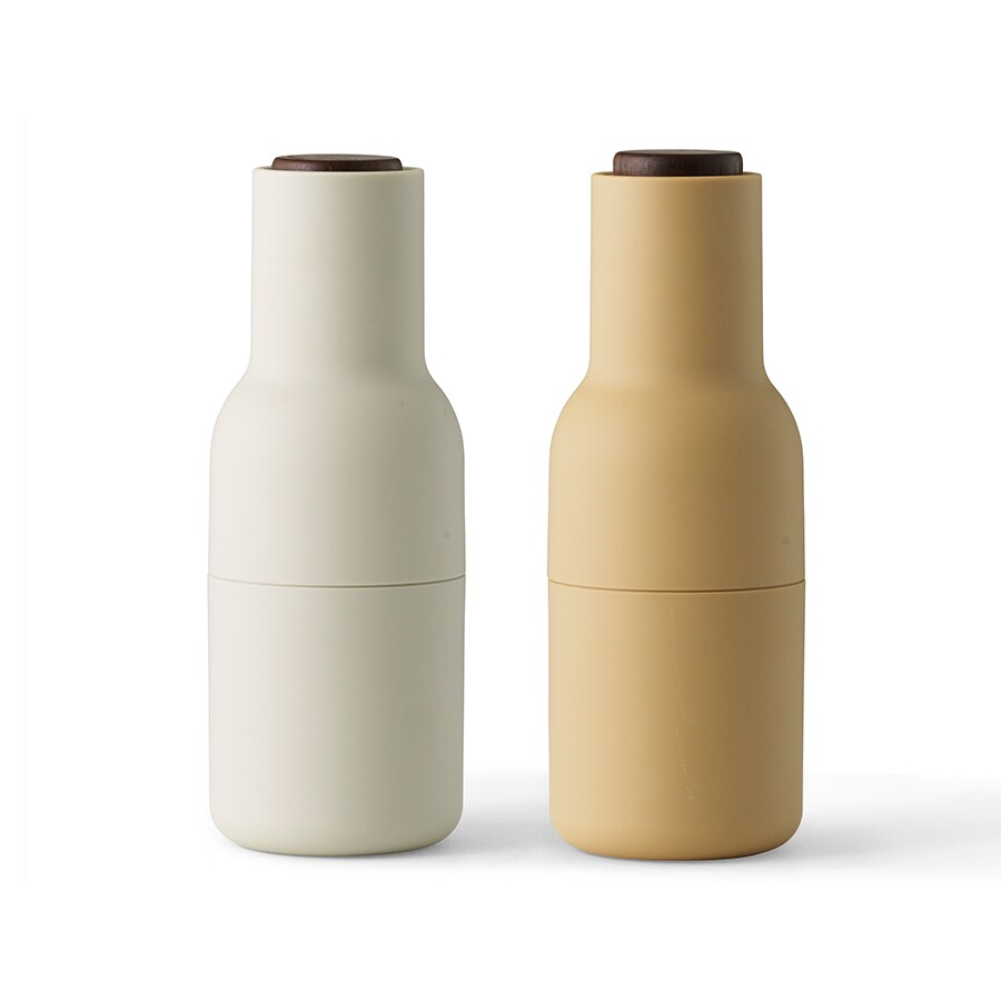 Bottle Grinder Set of 2 With Walnut Lid